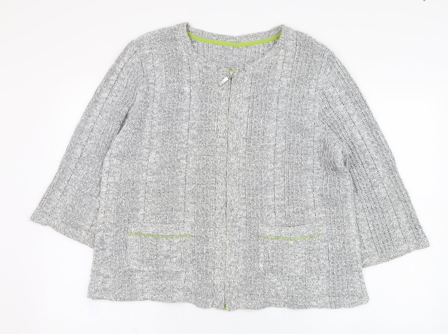 Womens UK Size XL Marks and Spencer Grey Full Zip Jumper