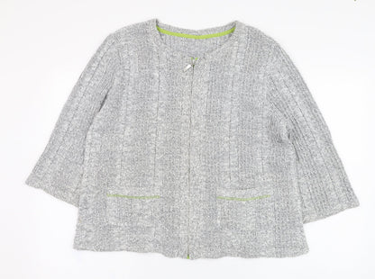 Womens UK Size XL Marks and Spencer Grey Full Zip Jumper