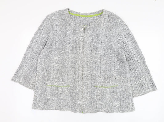Womens UK Size XL Marks and Spencer Grey Full Zip Jumper