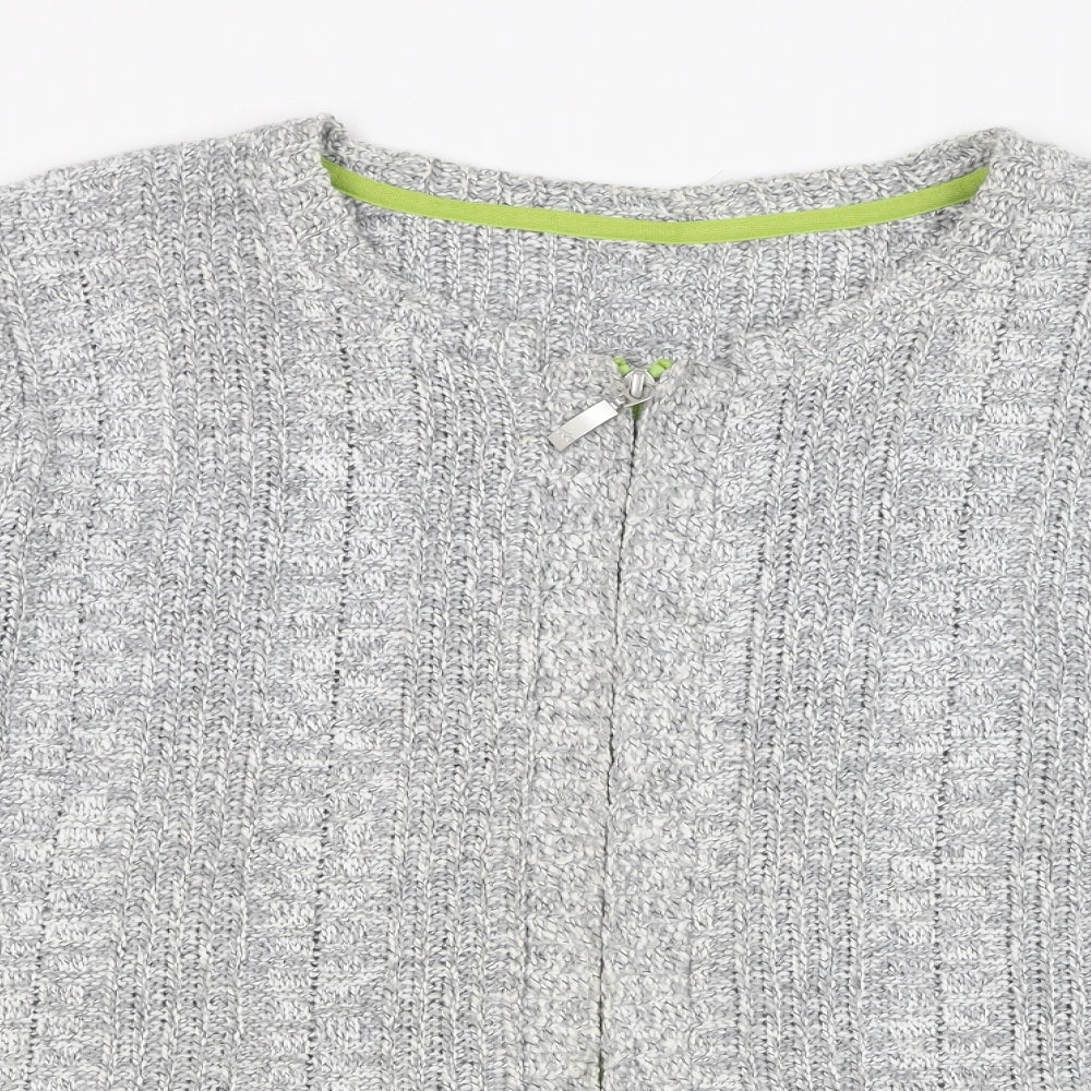 Womens UK Size XL Marks and Spencer Grey Full Zip Jumper