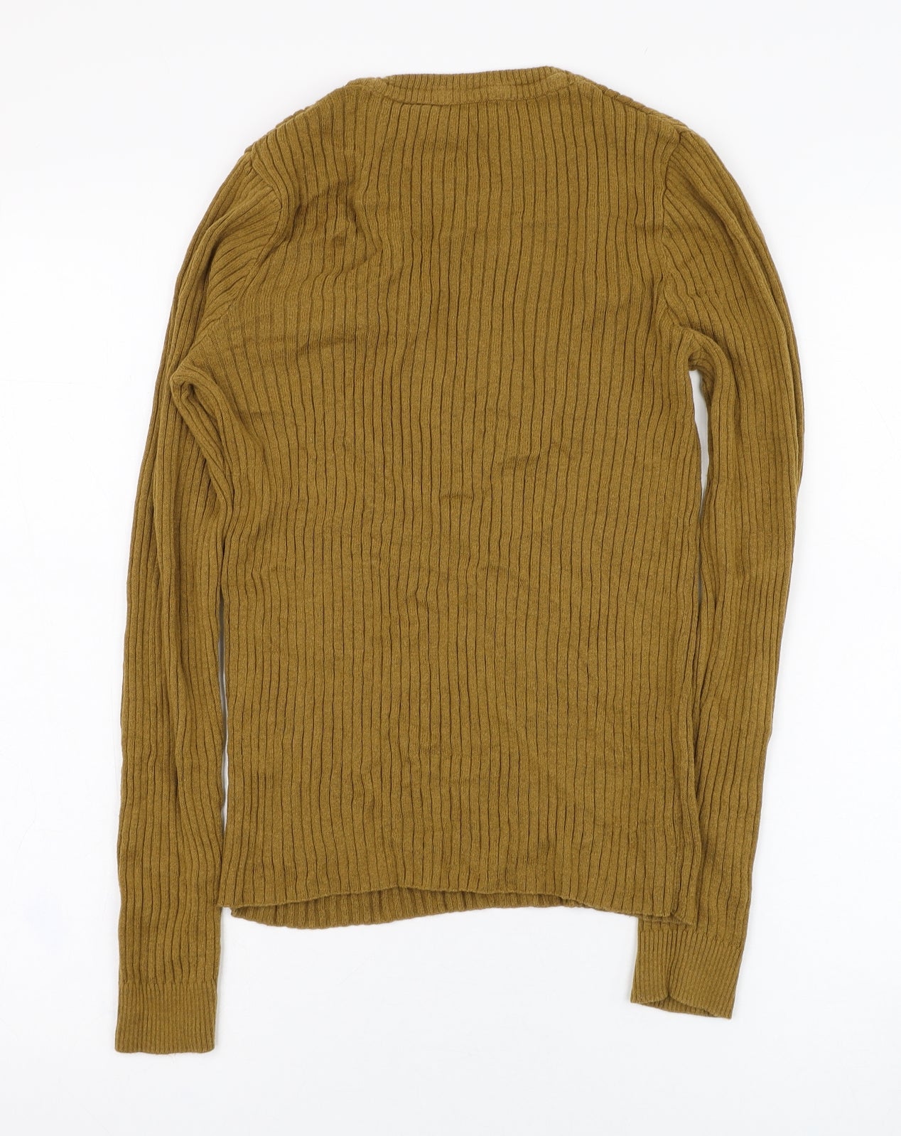 Preworn Womens Brown Round Neck  Polyester Pullover Jumper Size 12