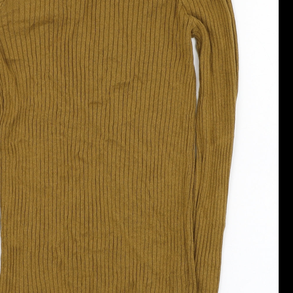 Preworn Womens Brown Round Neck  Polyester Pullover Jumper Size 12