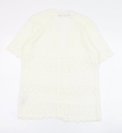 Womens UK Size 14 Isle Ivory Cardigan Jumper