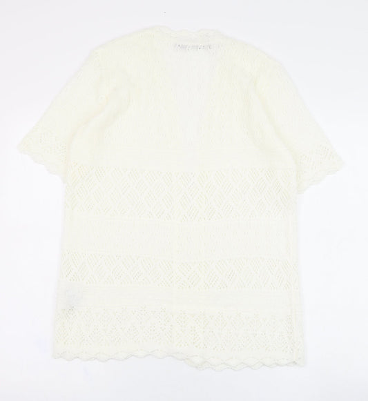 Womens UK Size 14 Isle Ivory Cardigan Jumper