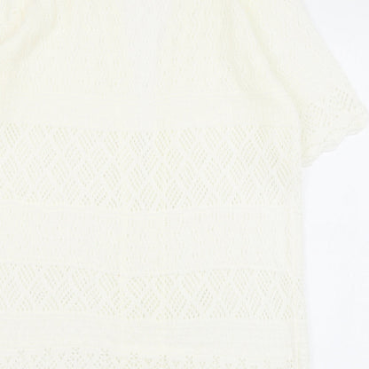 Womens UK Size 14 Isle Ivory Cardigan Jumper