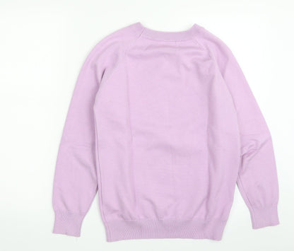 Womens UK Size S Apricot Purple Pullover Jumper