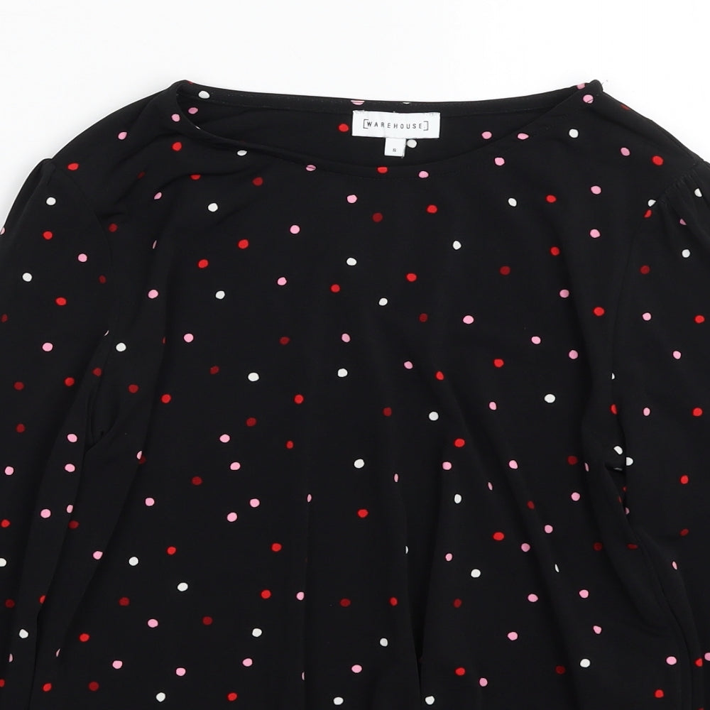 Womens UK Size 8 Warehouse Black Basic Blouse