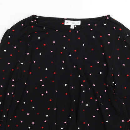 Womens UK Size 8 Warehouse Black Basic Blouse
