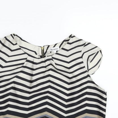 Park Avenue Womens Multicoloured Geometric Polyester Basic Blouse Size 16 Scoop Neck