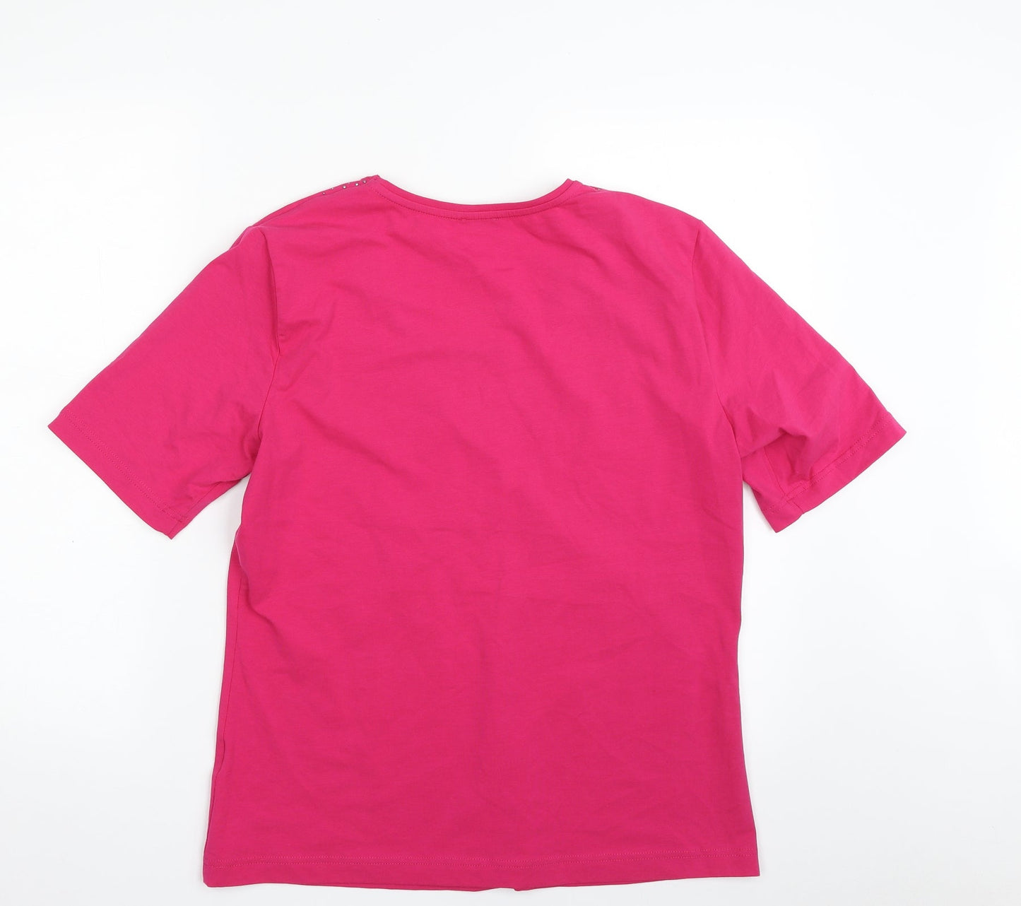 Gerry Weber Womens Pink  Polyester Basic T-Shirt Size M Scoop Neck