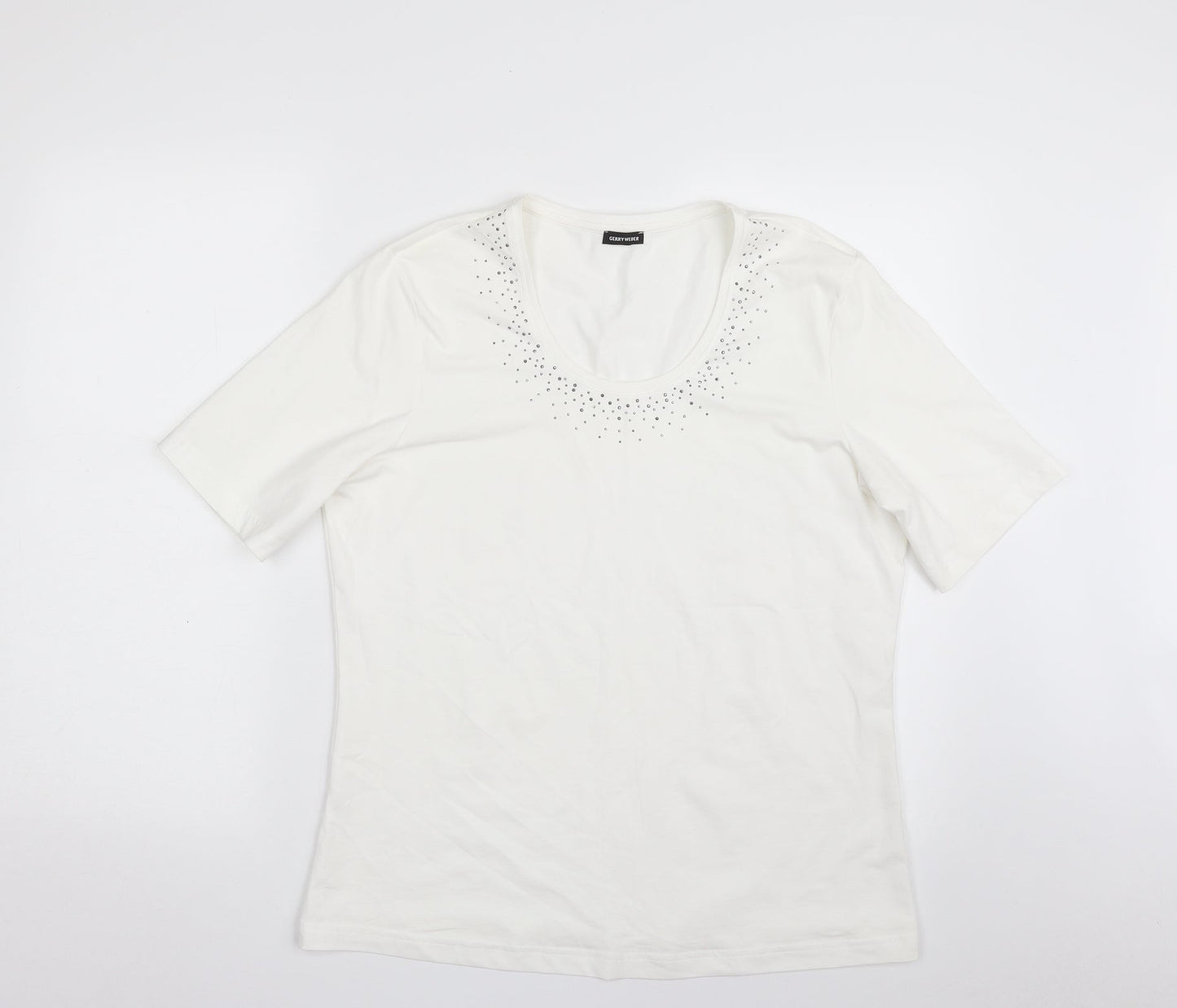 Womens UK Size M Gerry Weber White Basic T-Shirt
