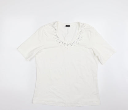 Womens UK Size M Gerry Weber White Basic T-Shirt