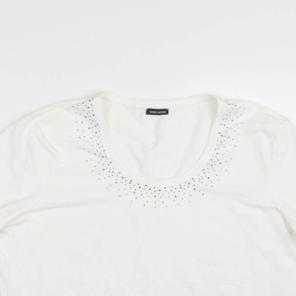 Womens UK Size M Gerry Weber White Basic T-Shirt