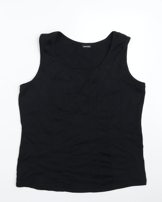 Gerry Weber Womens Black  Polyester Basic Tank Size M Scoop Neck