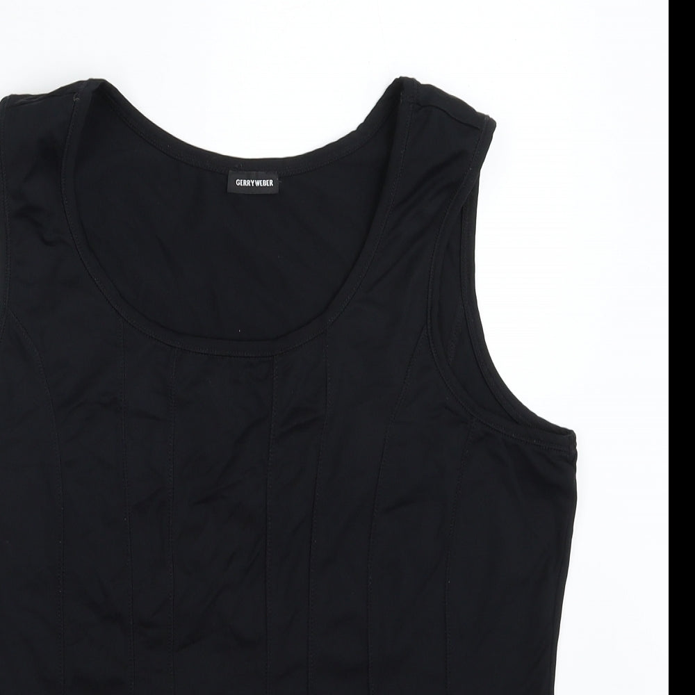 Gerry Weber Womens Black  Polyester Basic Tank Size M Scoop Neck