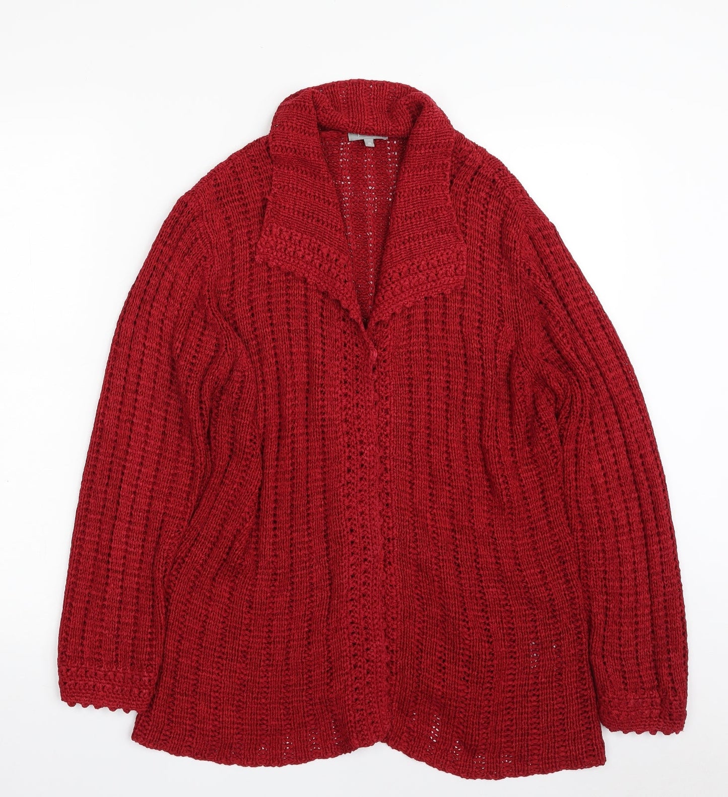Womens UK Size M Per Una Red Cardigan Jumper