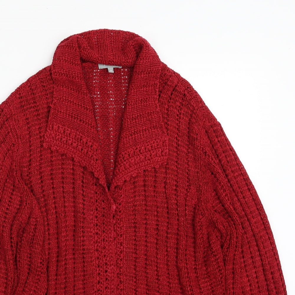 Womens UK Size M Per Una Red Cardigan Jumper