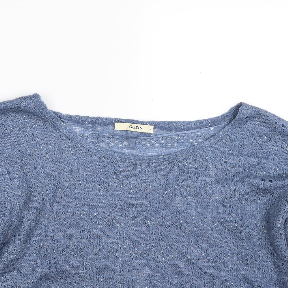 Womens UK Size S Oasis Blue Pullover Jumper