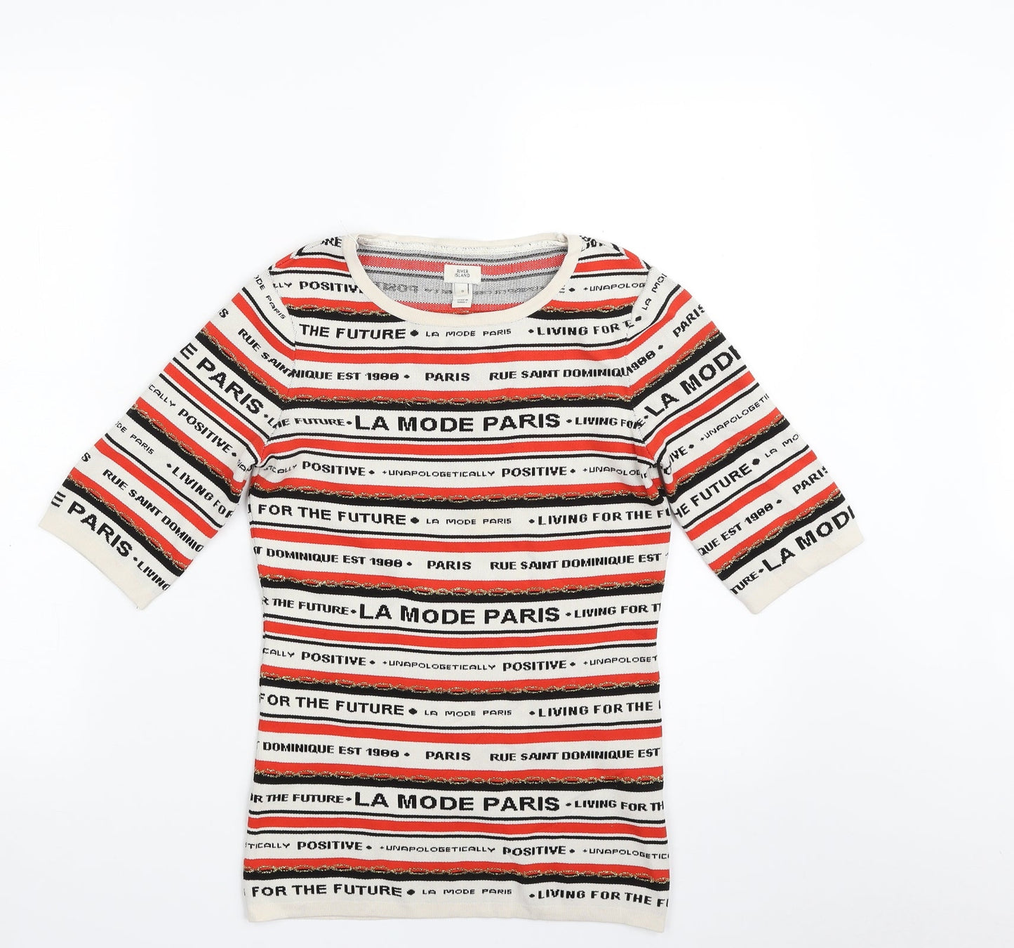 Womens UK Size 8 River Island Multicoloured Pullover Jumper