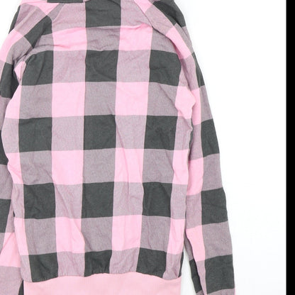 H&M Womens Multicoloured Check Cotton Full Zip Sweatshirt Size 6  Zip