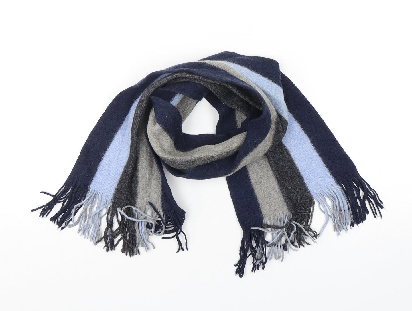 Preworn Unisex Multicoloured Striped Polyester  Scarf