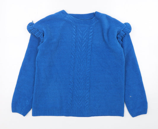 Womens UK Size S Papaya Blue Pullover Jumper