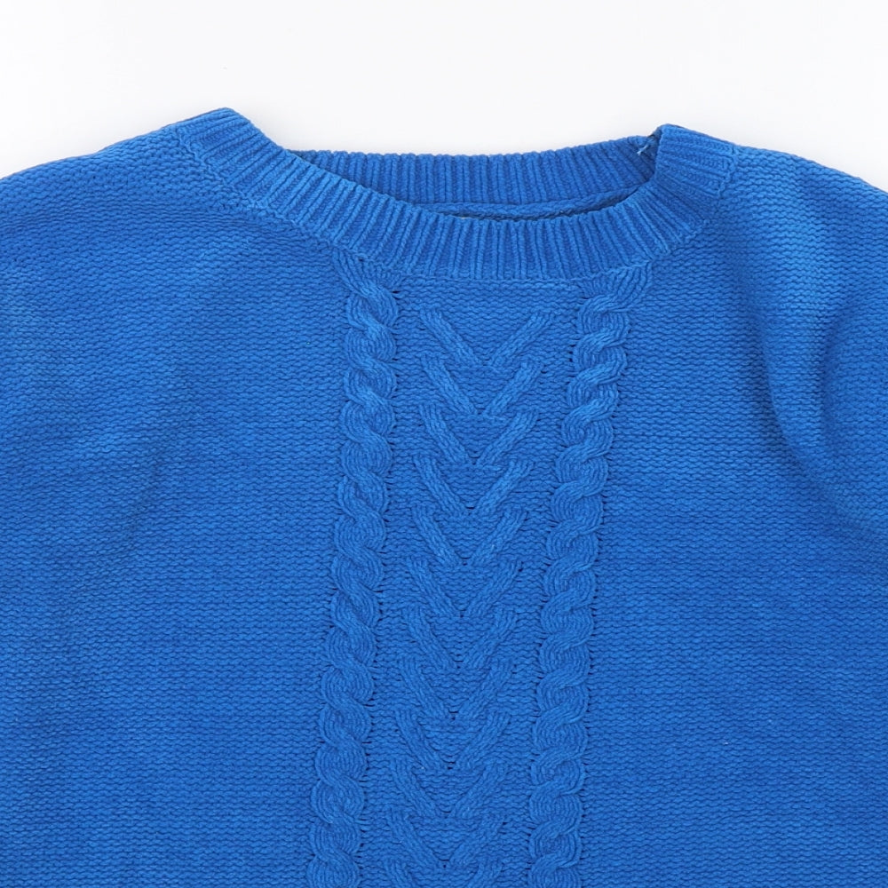 Womens UK Size S Papaya Blue Pullover Jumper