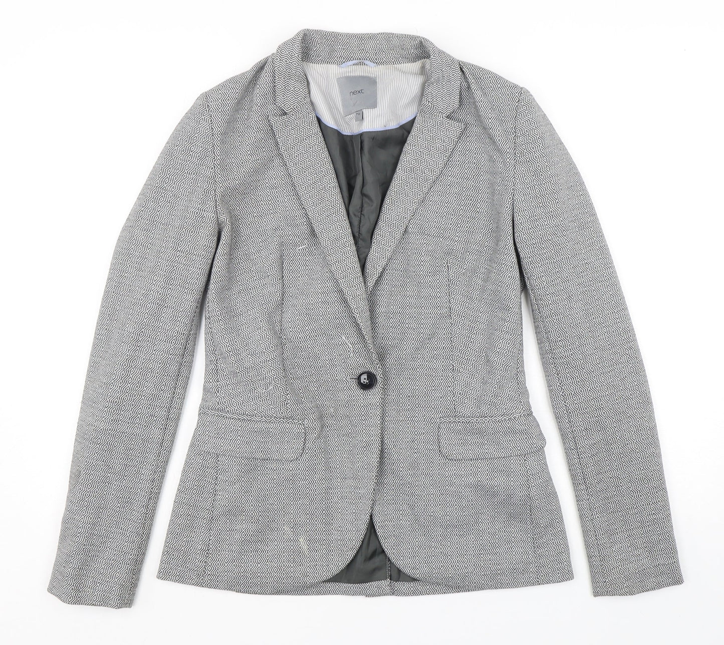 NEXT Womens Multicoloured Geometric Polyester Jacket Blazer Size 10