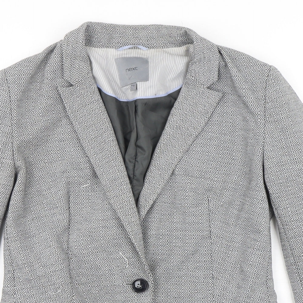 NEXT Womens Multicoloured Geometric Polyester Jacket Blazer Size 10
