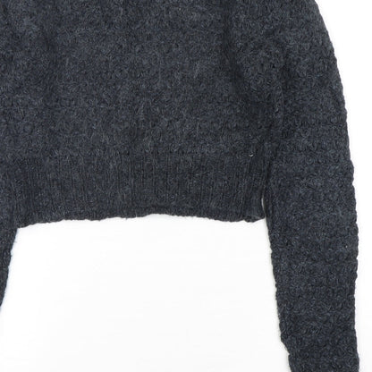 Womens UK Size 10 Topshop Grey Pullover Jumper