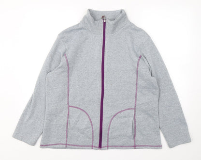 Anne De Lancay Womens Blue  Polyester Full Zip Sweatshirt Size L