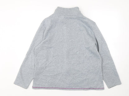 Anne De Lancay Womens Blue  Polyester Full Zip Sweatshirt Size L