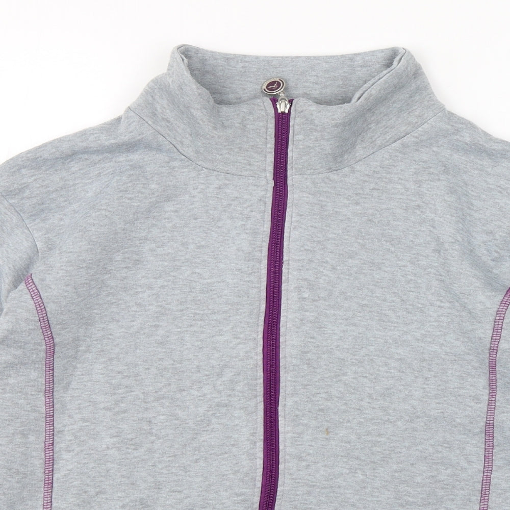 Anne De Lancay Womens Blue  Polyester Full Zip Sweatshirt Size L