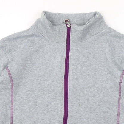 Anne De Lancay Womens Blue  Polyester Full Zip Sweatshirt Size L