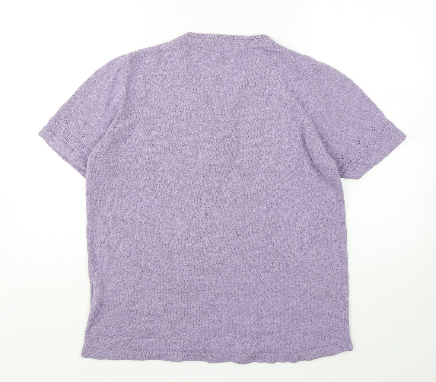 Damart Womens Purple  Acrylic Basic T-Shirt Size 14 V-Neck