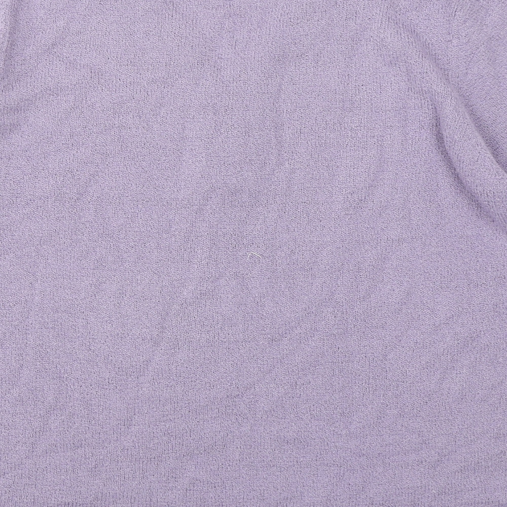 Damart Womens Purple  Acrylic Basic T-Shirt Size 14 V-Neck