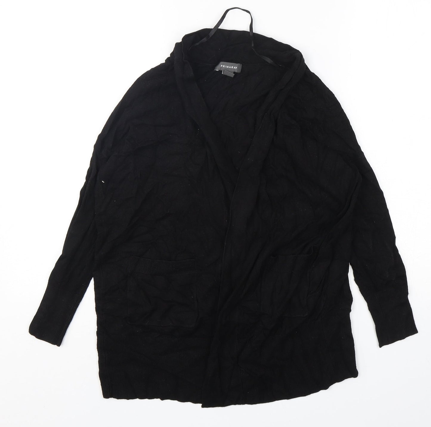 Primark Womens Black V-Neck  Viscose Cardigan Jumper Size 10