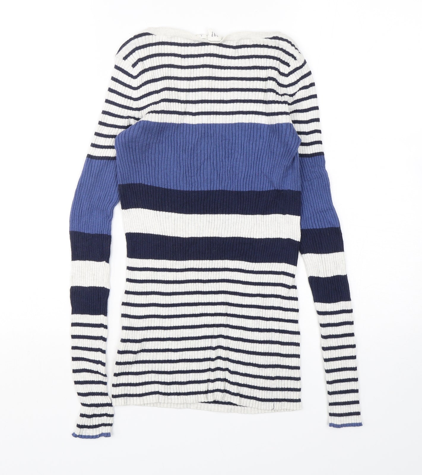 Gap Womens Multicoloured Round Neck Striped Cotton Pullover Jumper Size S