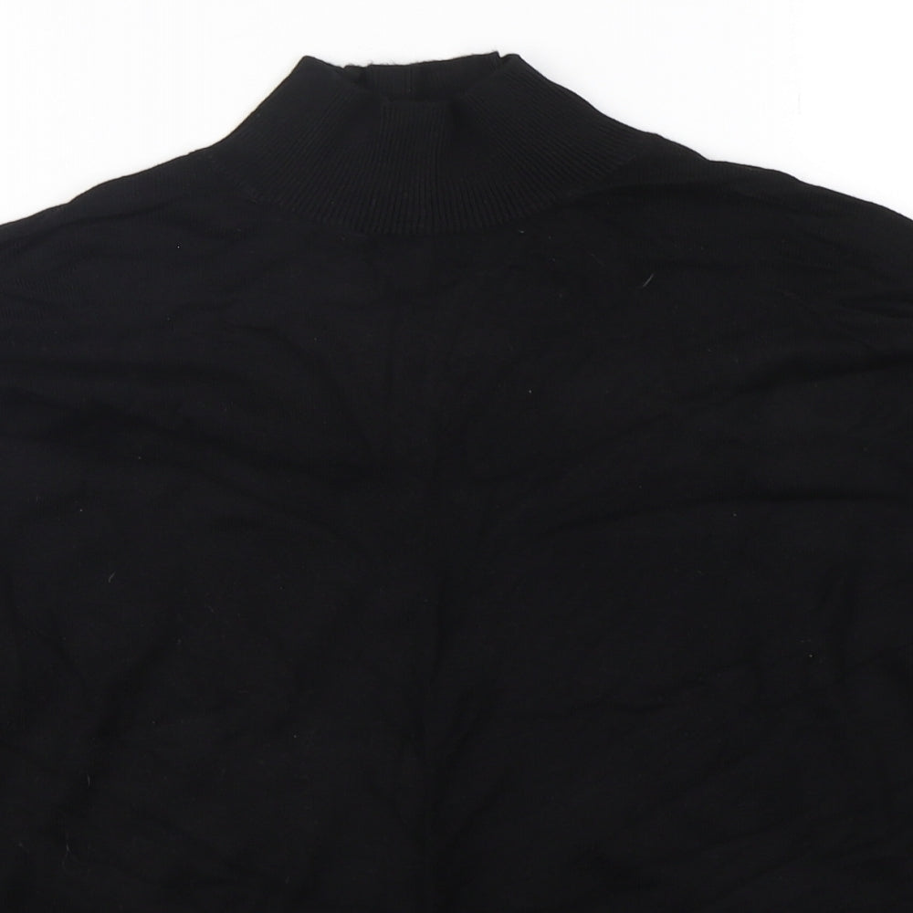 George Womens Black Mock Neck  Viscose Pullover Jumper Size 14