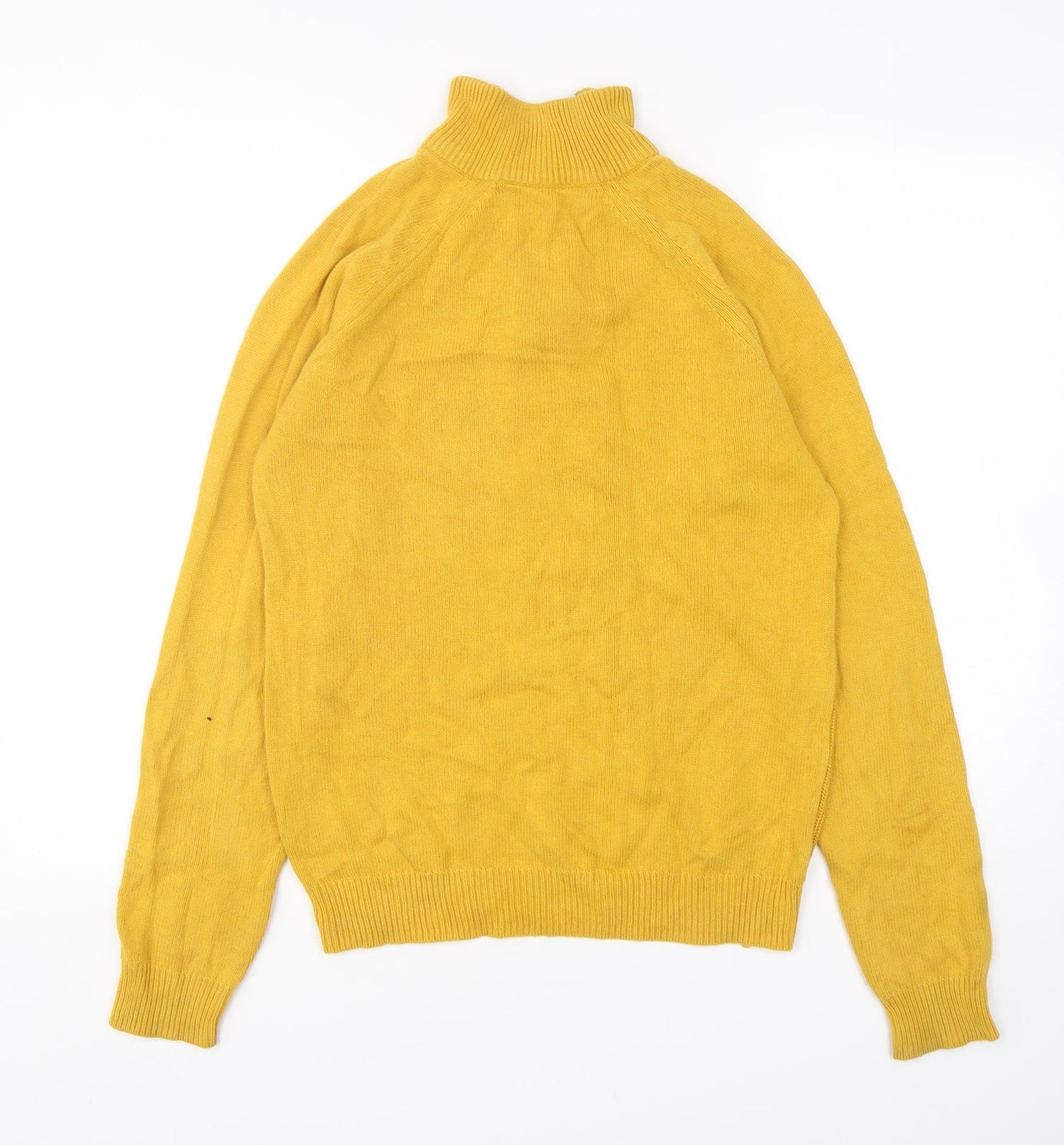 George Womens Yellow Mock Neck  Cotton Pullover Jumper Size S