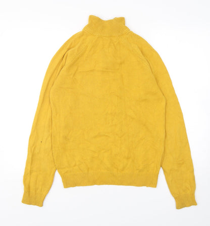 George Womens Yellow Mock Neck  Cotton Pullover Jumper Size S
