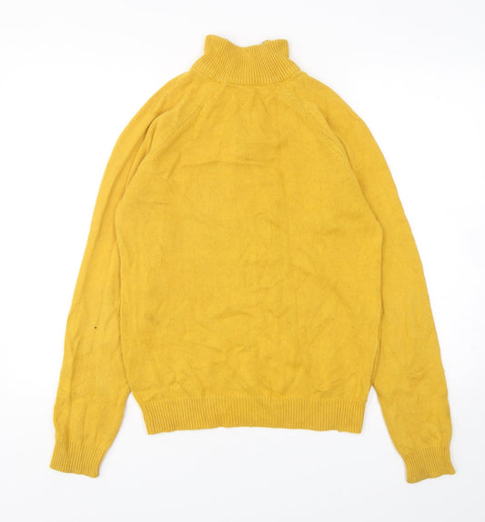 George Womens Yellow Mock Neck  Cotton Pullover Jumper Size S
