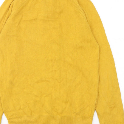 George Womens Yellow Mock Neck  Cotton Pullover Jumper Size S