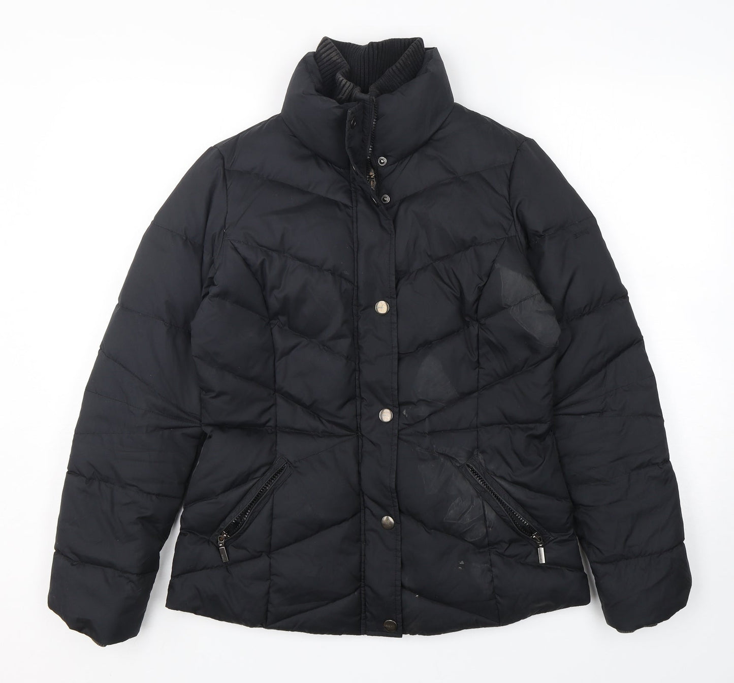 Espirit Womens Black   Puffer Jacket Jacket Size 10  Zip