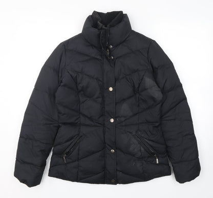 Espirit Womens Black   Puffer Jacket Jacket Size 10  Zip