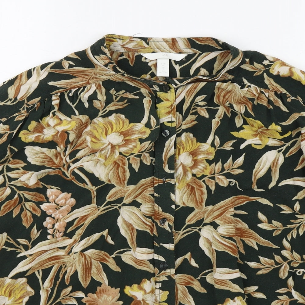 Womens UK Size 10 H&M Multicoloured Basic Button-Up
