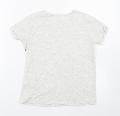 Primark Girls Grey  Cotton Basic T-Shirt Size 10-11 Years Round Neck Pullover
