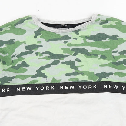 George Boys Grey Camouflage Cotton Pullover Sweatshirt Size 7-8 Years  Pullover