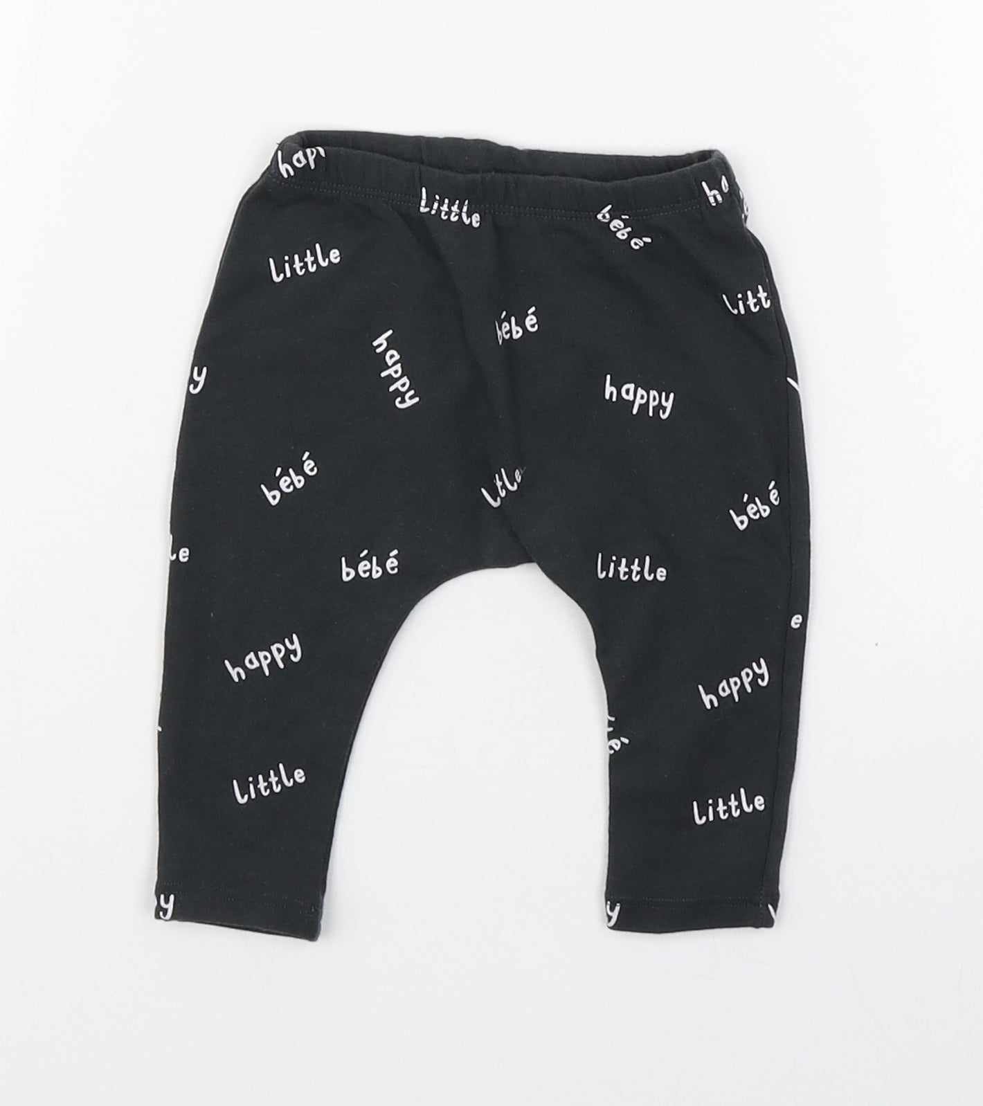 NEXT Baby Grey Geometric Cotton Jogger Leggings Size 3-6 Months