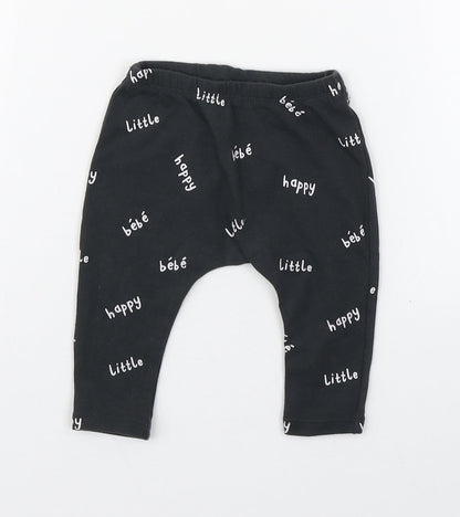 NEXT Baby Grey Geometric Cotton Jogger Leggings Size 3-6 Months